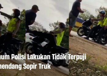 Oknum Polisi Lakukan Penendangan Terhadap Sopir Truk