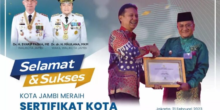 Kota Jambi Meraih Sertifikat Kota Bebas Frambusia oleh Menteri Kesehatan RI
