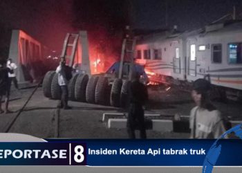 Kereta Api Brantas Tabrak Truk Mogok di Semarang Mengakibatkan Ledakan