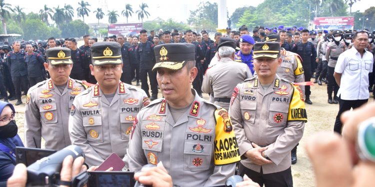 Simulasi Persiapan Operasi Mantap Brata 2023-2024 oleh Polda Jambi