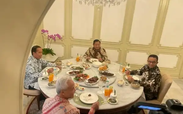 Jokowi Makan Semeja Bersama Kandidat Calon Presiden RI 2024