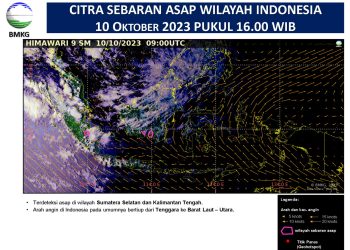 Perkembangan Sebaran Asap di Wilayah Indonesia 10 Oktober 2023