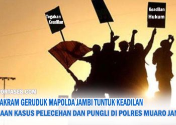 LSM AKRAM Demo Mapolda Jambi Tuntut Keadilan Dugaan Kasus Pelecehan dan Pungli oleh Oknum Polres Muaro Jambi