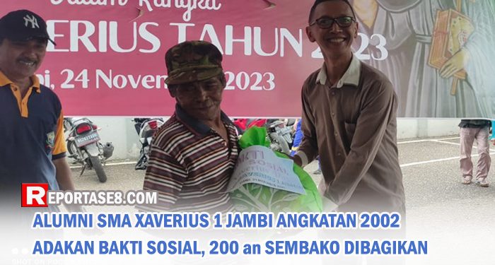 Bakti Sosial Alumni SMA Xaverius 1 Jambi Angkatan 2002, Ratusan Sembako Dibagikan