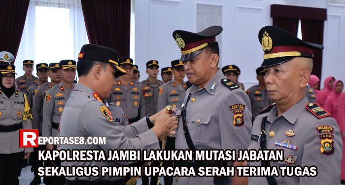 Kapolresta Jambi Pimpin Sertijab Kapolsek Kota Baru dan Penyerahan Tugas Kasat Tahti, Kasat Binmas Polresta Jambi