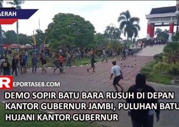 Demo Sopir Batu Bara Rusuh, Puluhan Batu Hujani Kantor Gubernur Jambi