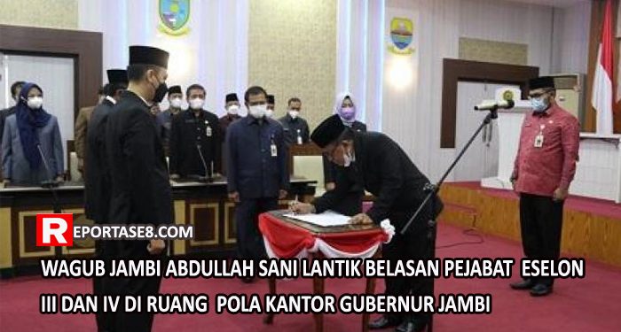 Belasan Pejabat Eselon III dan IV Pemerintahan Provinsi Jambi Dilantik Wagub Abdullah Sani