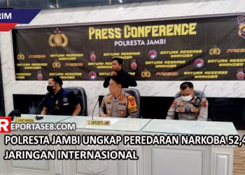 Polresta Jambi Ungkap Peredaran Narkoba 52,4 Kg Jaringan Internasional