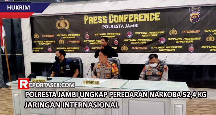 Polresta Jambi Ungkap Peredaran Narkoba 52,4 Kg Jaringan Internasional