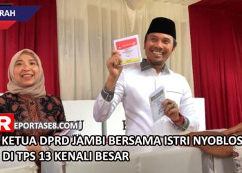 Ketua DPRD Jambi bersama Istri Nyoblos di TPS 13 Kenali Besar