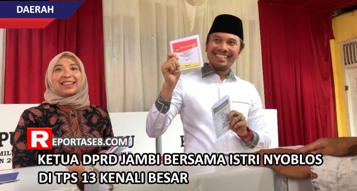Ketua DPRD Jambi bersama Istri Nyoblos di TPS 13 Kenali Besar