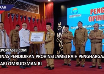 Dinas Pendidikan Provinsi Jambi Raih Penghargaan Dari Ombudsman RI