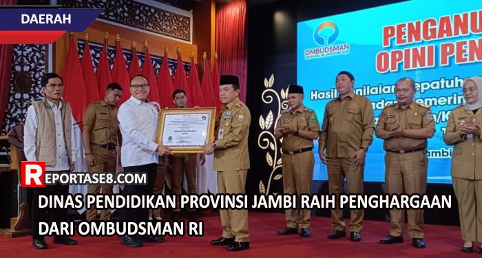 Dinas Pendidikan Provinsi Jambi Raih Penghargaan Dari Ombudsman RI