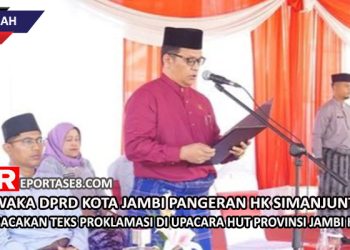 Waka DPRD Kota Jambi Pangeran HK Simanjuntak Bacakan Teks Proklamasi di Upacara HUT Provinsi Jambi Ke-67