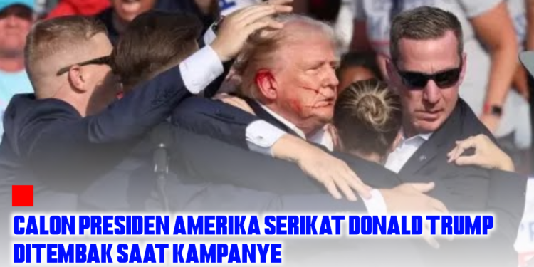Calon Presiden Amerika Donald Trump Ditembak Saat Kampanye