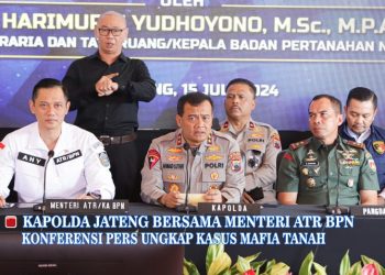 Kapolda Jateng Bersama Menteri ATR BPN Konferensi Pers Ungkap Kasus Mafia Tanah
