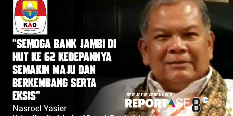 Nasroel Yasier Ketua KAD Jambi Ucapkan Selamat HUT Bank Jambi Ke 62