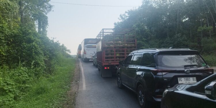 Kemacetan di Jalur Jambi–Palembang Mengular Hingga 2 Kilometer