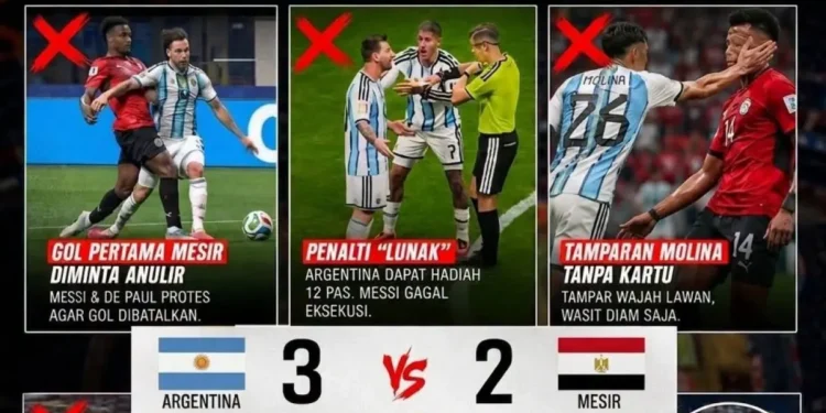 Kontroversi Pertandingan Piala Dunia 2026 antara Argentina melawan Mesir, Diduga ada Skenario FIFA